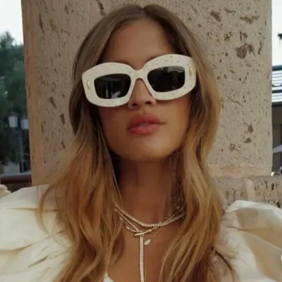 Loewe LW4114IS 25E Rectangle Sunglasses – Ivory/Brown - Picture 8 of 11